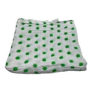 Aden & Anais Green Apple Dot Muslin Polka Baby Swaddle Blanket Cotton